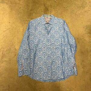 Robert graham floral paisley cuff design button up long sleeve shirt